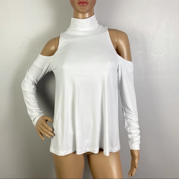 SUSANA MONACO WHITE COLD-SHOULDER TOP - Picture 2 of 12